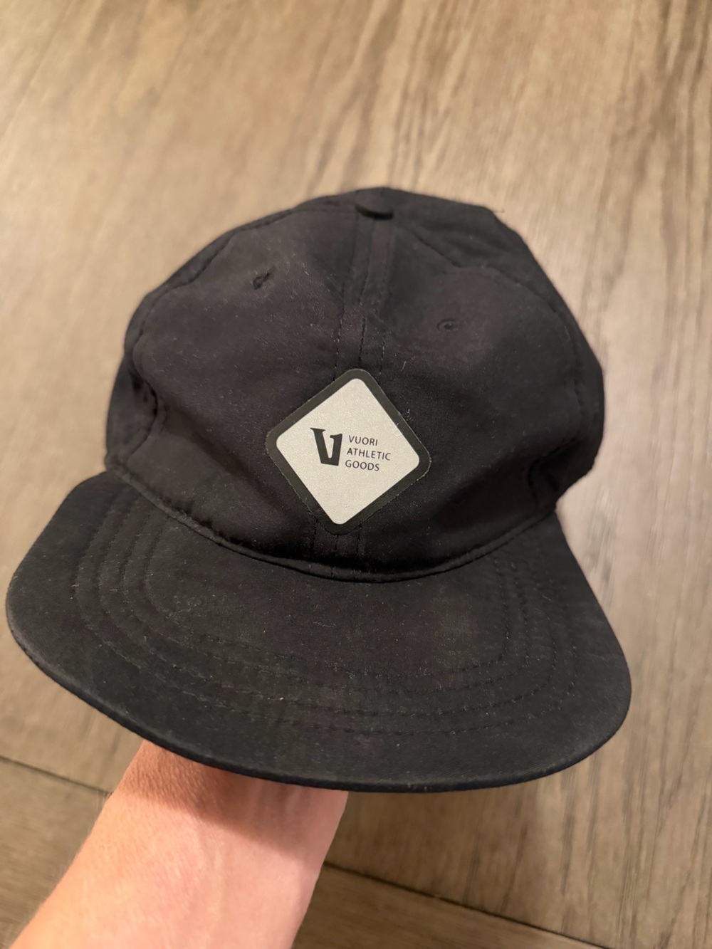Vuori Black Adjustable Baseball Cap with Rear Strap